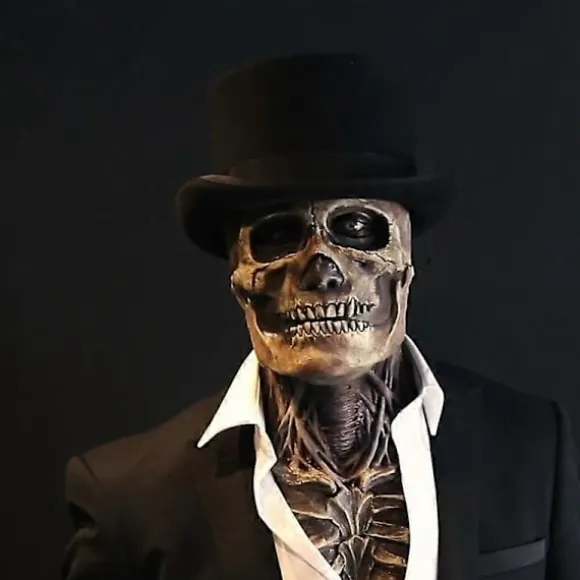 Fuld Hoved Dødningehoved Maske Skelet Grufuld Halloween Cosplay Horror Ond Call Of Duty Maske Hjelm Non-woven Hat Festartikler Dark color