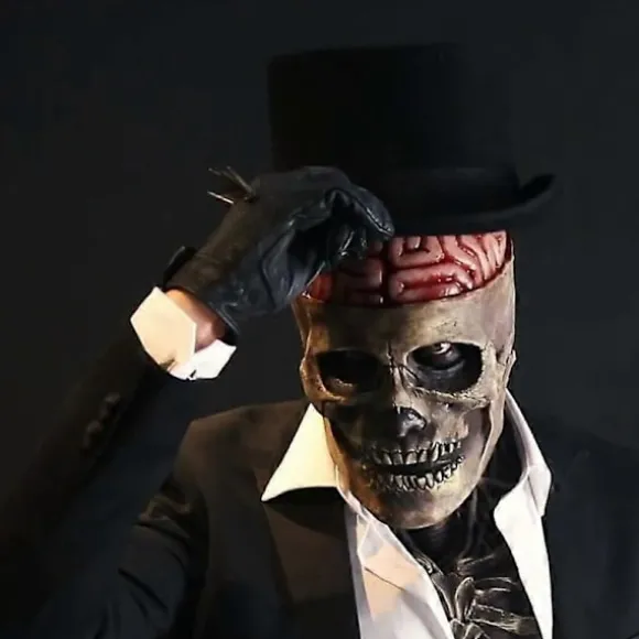 Fuld Hoved Dødningehoved Maske Skelet Grufuld Halloween Cosplay Horror Ond Call Of Duty Maske Hjelm Non-woven Hat Festartikler Dark color
