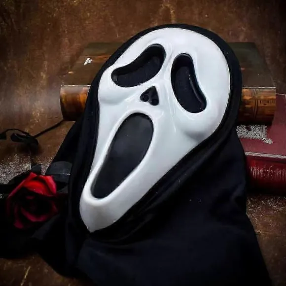 Fun World Ghost Face Bloody Bling Maske Kostume, Skræmmende Halloween Kostume Rekvisit Ghost Maske, Horror Cosplay Tilbehør til Voksne og Børn 2025 A unisex | Fyndiq