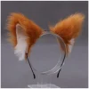 Furry Animal Kitten Ører Hårbøjle Kattehoved Halloween Cosplay Fest-FS-