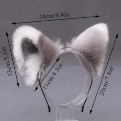 Furry Katteører Hårbånd Kattehovedbeklædning Halloween Cosplay