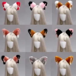 Furry Katteører Hårbånd Kattehovedbeklædning Halloween Cosplay