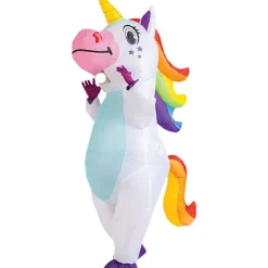 (FY) Creations Oppustelig Enhjørningedragt Full Body Unicorn Air Blow-up Deluxe Halloween-kostume - Voksenstørrelse