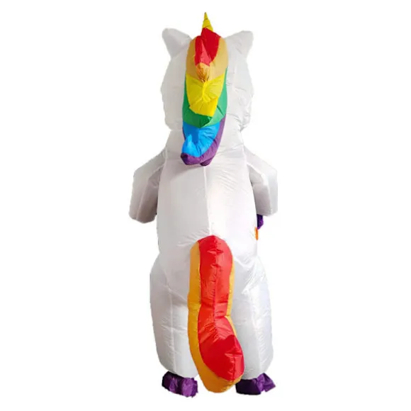 (FY) Creations Oppustelig Enhjørningedragt Full Body Unicorn Air Blow-up Deluxe Halloween-kostume - Voksenstørrelse