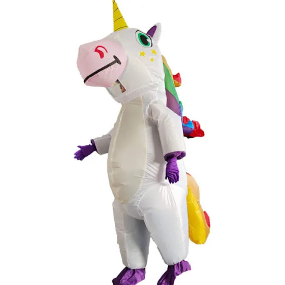 (FY) Creations Oppustelig Enhjørningedragt Full Body Unicorn Air Blow-up Deluxe Halloween-kostume - Voksenstørrelse