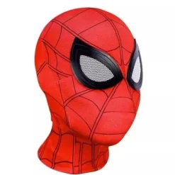 (FY) Spider-Man Maske med fjernbetjening og LED-blinkende øjne [ZHE] Red Electric Headband+Ring Control