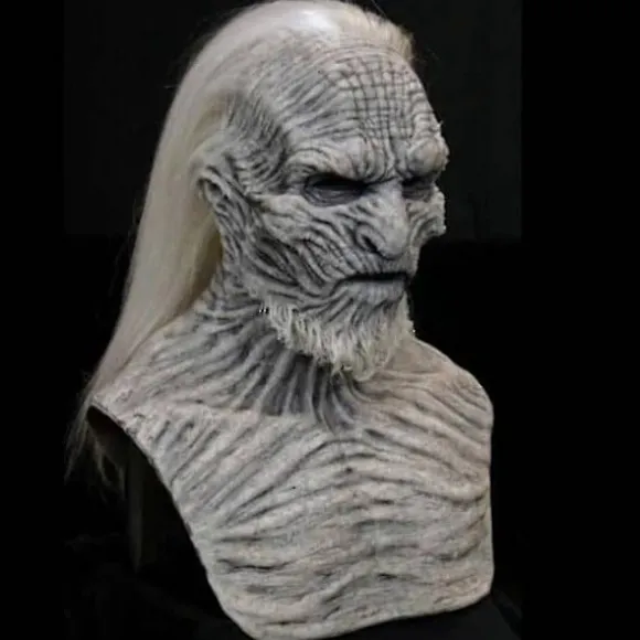 Game Of Thrones 8 The White Walkers Cosplay Fuld Hovedmaske Med Parykker Halloween Karneval Fest Nat Konge Latex Hovedbeklædning Fancy Udklædningskostume Prop | Fyndiq