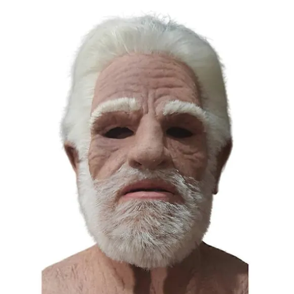 Gammel Mand Ansigtsmaske Latex Realistisk Maske, Halloween Krybende Rynket Gammel Person Maske Hovedbeklædning Hjelm Voksen Flot Kjole Op Kostume Prop (FMY) | Fyndiq