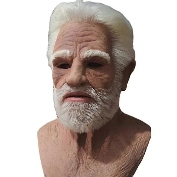 Gammel Mand Ansigtsmaske Latex Realistisk Maske, Halloween Krybende Rynke Gammel Person Maske Hovedbeklædning Hjelm Voksen Maskerade Kostume Rekvisit | Fyndiq