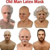 Gammel Mand Horror Maske Cosplay Fuld Hoved Latex Maske Halloween Horror Sjov Cosplay Fest