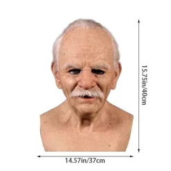 Gammel Mand Horror Maske Cosplay Fuld Hoved Latex Maske Halloween Horror Sjov Cosplay Fest