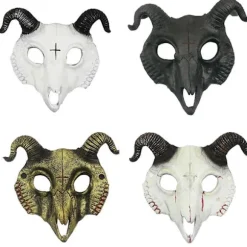 Gede Maske Halloween Kostume Fest Dyrehoved Maske Vædderhorn Hoved Maske Horn Dæmon Ansigtsdækning Cosplay Kostume (FMY) D