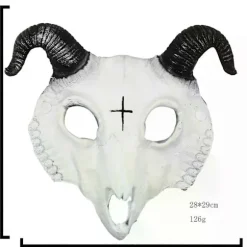 Gede Maske Halloween Kostume Fest Dyrehoved Maske Vædderhorn Hoved Maske Horn Dæmon Ansigtsdækning Cosplay Kostume (FMY) D