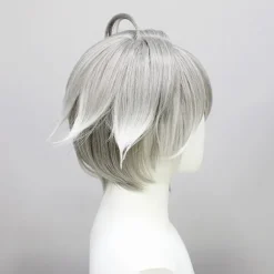 Genshin Impact Al Haitham Cosplay Paryk Kort Grå Hvid Paryk Anime, CJY