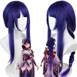 Genshin Impact Cosplay Raiden Shogun Paryk Cosplay Anime Parykker Halloween Parykker[YJD] Purple