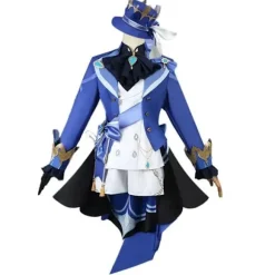 Genshin Impact Fontaine Cosplay Kostume Fuld Hætte Mønster Stof Focalors Uniform Cosplay Paryk 2 2 S