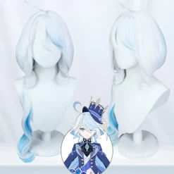 Genshin Impact Furina Cosplay Paryk, Rollespils Kostume
