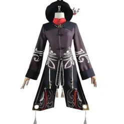 Genshin Impact Hu Tao Kostume Fancy Up Outfits Tassels Bukser Uniform Se XL