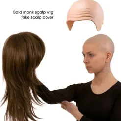 Ægformet Hoved Party Udklædning til Cosplay, Maskerade Makeup Prop Halloween Kegle Skaldet Hoved, Genanvendelig Latex Skaldet Paryk Hætte med Komfortabel Pasform, Glat | Fyndiq