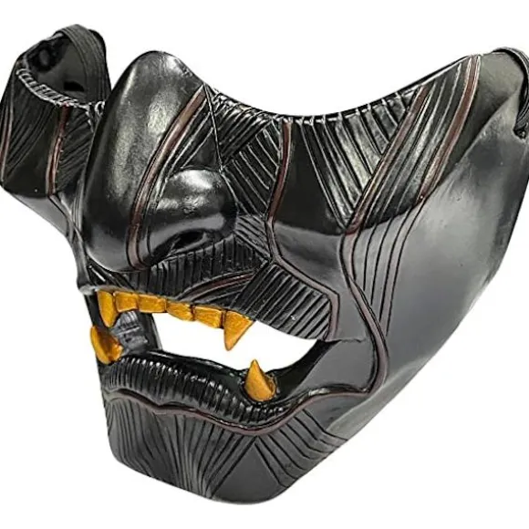 Ghost Mask of Tsushima Jin Sakai Cosplay Halv Ansigt Resin Samurai