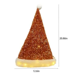 Glødende Julemandshue - Julemandshue - Voksen Julehat - Unisex Fløjl Klassisk Julemandshue Til Jul Nytår