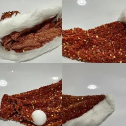 Glødende Julemandshue - Julemandshue - Voksen Julehat - Unisex Fløjl Klassisk Julemandshue Til Jul Nytår