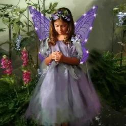Glitter fe vinger i voksenstørrelse, LED-pandebånd og stjerner, velegnet til temabegivenheder. Trollslända lila Trollslända lila