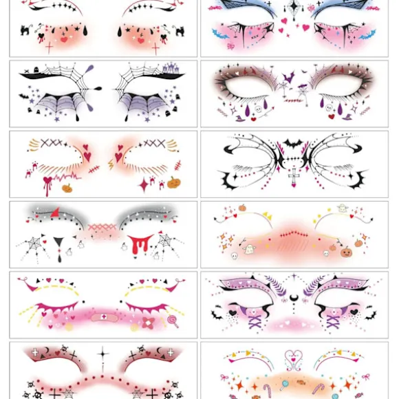 Glitter Fregner, 6 stk. Grønne Ansigtsglitter Fregner Ansigts-tatovering, Vandtætte Grønne Blade Fregner Midlertidige Glitter Tatoveringer til Kvinder, Glimmer Makeup Pa | Fyndiq