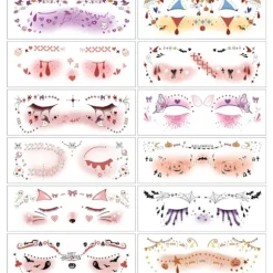 Glitter Fregner, 6 stk. Grønne Ansigtsglitter Fregner Ansigts-tatovering, Vandtætte Grønne Blade Fregner Midlertidige Glitter Tatoveringer til Kvinder, Glimmer Makeup Pa | Fyndiq