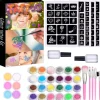 Glitter Tattoo Kit 120 Stencils Piger Drenge Ansigts- og Kropskunst Værktøjssæt