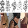 Gnidningsfingre - midlertidige tatoveringer med blomstermotiver 8 stk. Sort