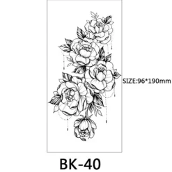 Gnidningsfingre - midlertidige tatoveringer med blomstermotiver 8 stk. Sort