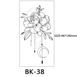 Gnidningsfingre - midlertidige tatoveringer med blomstermotiver 8 stk. Sort