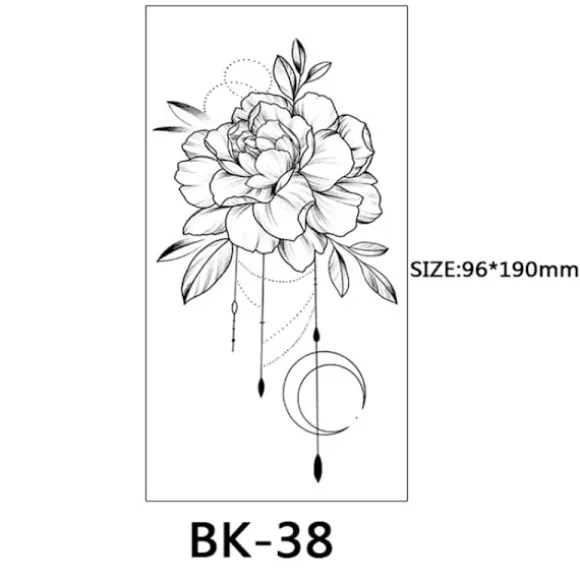 Gnidningsfingre - midlertidige tatoveringer med blomstermotiver 8 stk. Sort