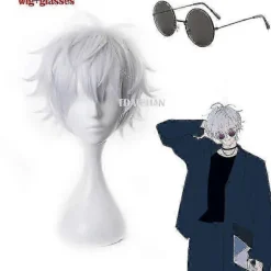 2023-Gojo Satoru Cosplay Parykker Anime Jujutsu Kaisen Gojo Kort Varmebestandigt Syntetisk Hår Med Parykhætte Festparyk Uden Øjenklap (FMY),CJY wigA and eyepatch | Fyndiq
