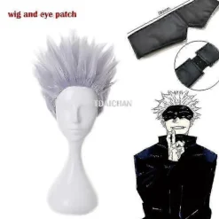 2023-gojo Satoru Cosplay Parykker Anime Jujutsu Kaisen Gojo Kort Varmebestandigt Syntetisk Hår Med Parykhætte Typeruk Uden Øjenlap _xx wig B and glasses | Fyndiq