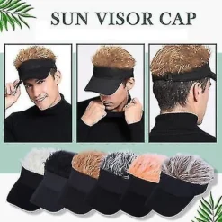 Golf Baseball Cap Med Kunstigt Hår Cap Solskærm Sjovt Toupee Hatte Mænd Pigget Coffee