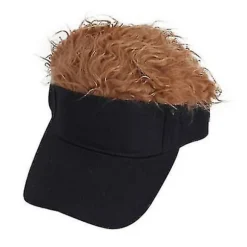 Golf Baseball Cap Med Kunstigt Hår Cap Solskærm Sjovt Toupee Hatte Mænd Pigget Coffee