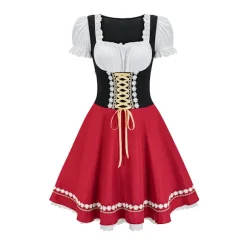 Gos- 2024 Ny Halloween Ølpige Kjole Shapesome Sceneshow Kostume Pigekjole red M