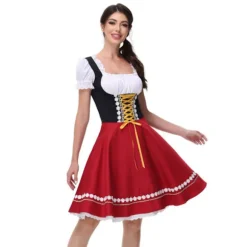Gos- 2024 Ny Halloween Ølpige Kjole Shapesome Sceneshow Kostume Pigekjole red M