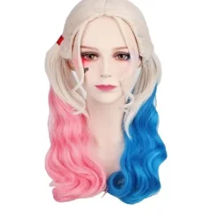 Goss- Mardi Gras Halloween Kostumer Harley Quinn cosplay En parykEn paryk{AZC} A wig XXL