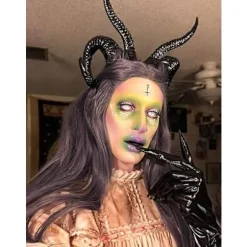 Gotisk Antilope Fårehorn Hoops Pandebånd Skovdyr Vædder Udstilling Cosplay Deluxe Kostume Horn