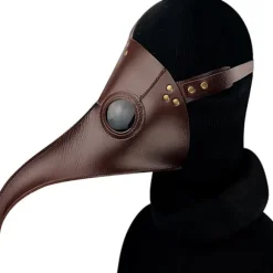 Gotisk PU lædermaske Steampunk lang næse næb maske Halloween fest maske rekvisitter