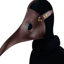 Gotisk PU lædermaske Steampunk lang næse næb maske Halloween fest maske rekvisitter