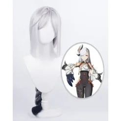 Grå Hestehale Varmebestandig Paryk Til Cosplay Anime Shenhe Parykker Halloween Kostume Parykker Grå - (FMY)