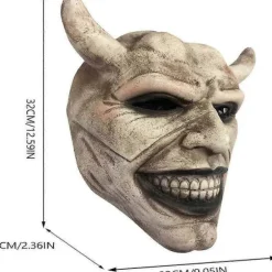 Graber Cosplay Maske, Sort Telefon Maske, Horrorfilm, Halloween, Skræmmende Maske, Herrekostume Maske (Lysegrå)