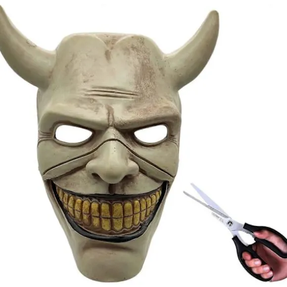 Graber Cosplay Maske, Sort Telefon Maske, Horrorfilm, Halloween, Skræmmende Maske, Herrekostume Maske (Lysegrå)