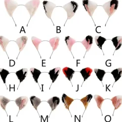 Gradient Farve Blok Kunstig Pels Dyr Hovedbøjle Plys Killinger Ulv Ører Hår Bøjle Anime Maid Lolita Halloween Fest Cosplay Kostume Hovedbeklædning