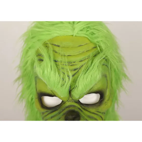 Grinch Maske Jule Grøn Monster Maske Jule Grinch Kostume Maske med Julehat Sjove Jule Cosplay Festrekvisitter Pelsmaske (LGL)