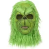 Grinch Maske Jule Grøn Monster Maske Jule Grinch Kostume Maske med Julehat Sjove Jul Cosplay Party Rekvisitter Pelsmaske